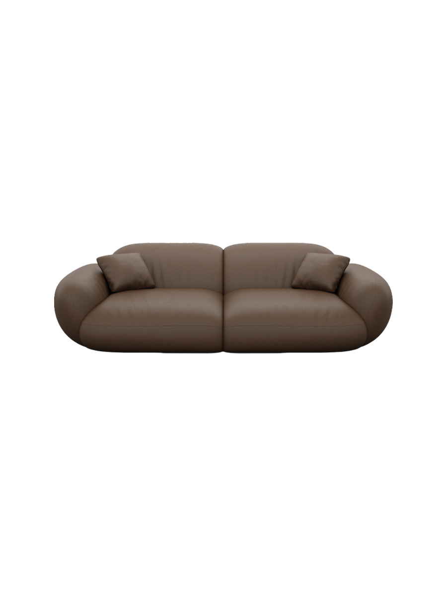 
2-seater designer genuine leather sofa “Alma” - Genuine leather Beige