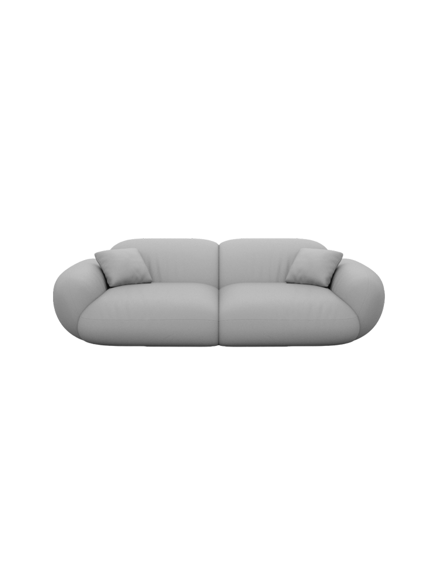 
2-seater designer genuine leather sofa “Alma” - Genuine leather Beige