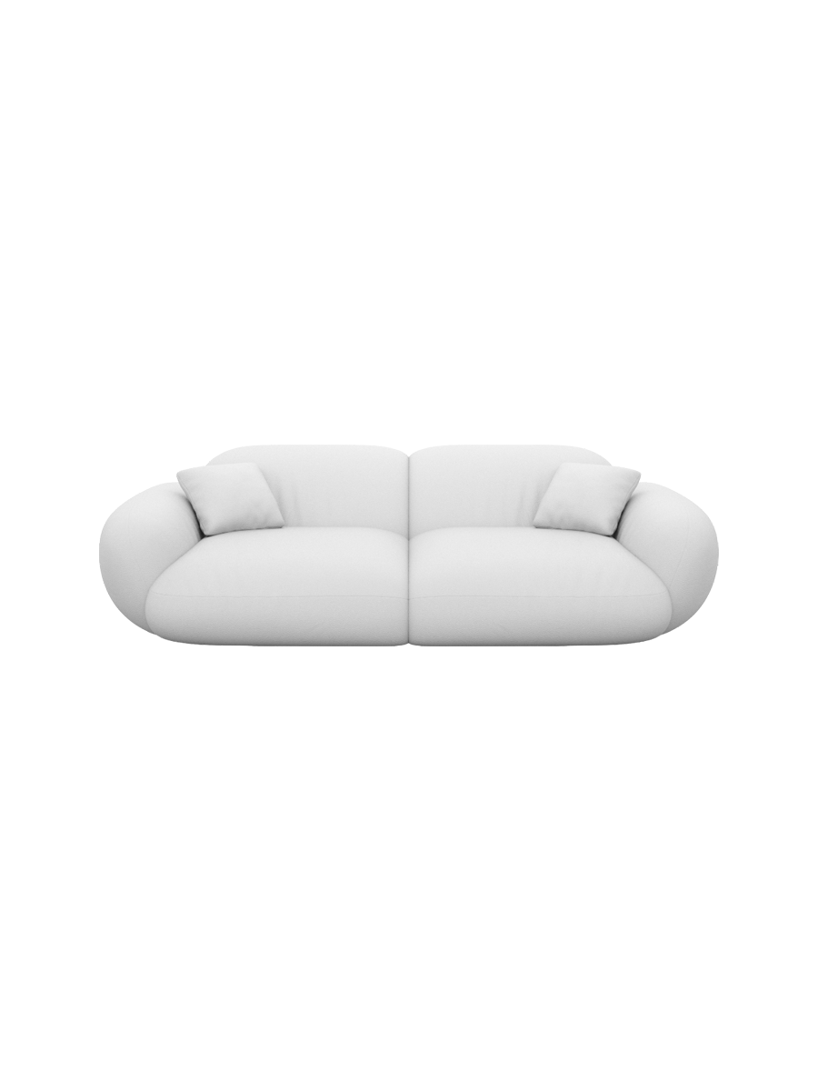 
2-seater designer genuine leather sofa “Alma” - Genuine leather Beige