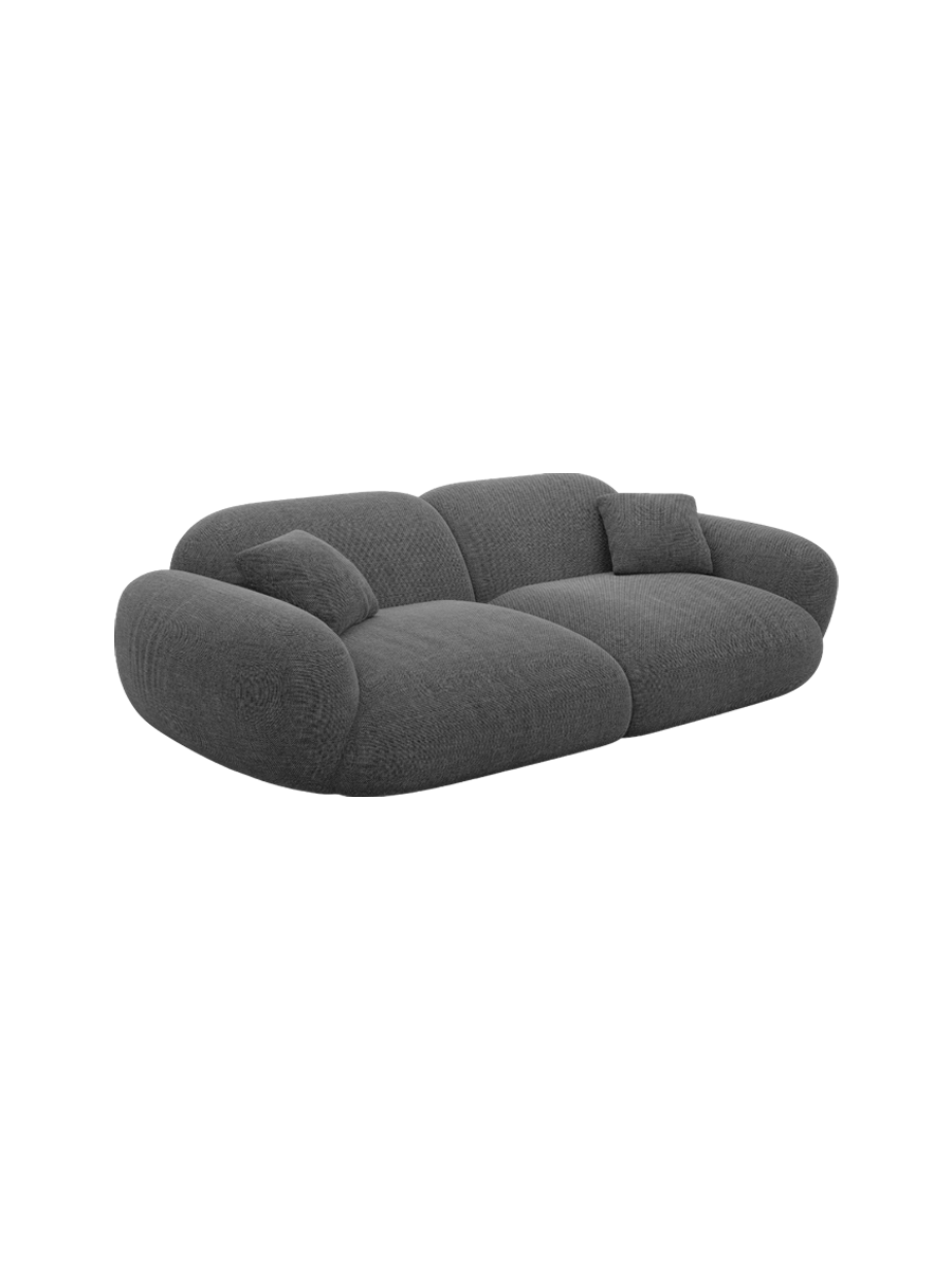 
2-Sitzer Design Sofa „Alma“ mit Strukturstoff-Bezug - Strukturstoff Anthrazit
