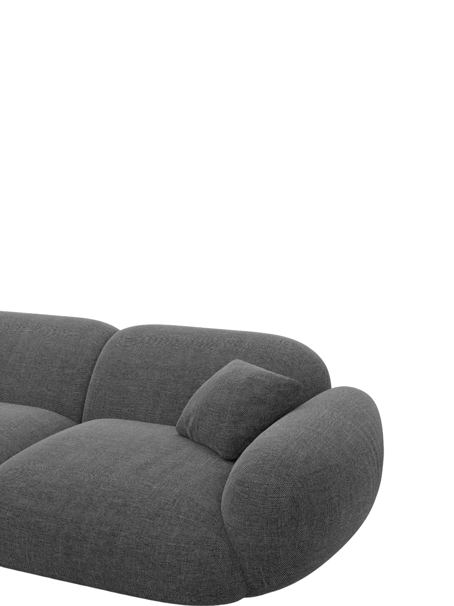 
2-Sitzer Design Sofa „Alma“ mit Strukturstoff-Bezug - Strukturstoff Anthrazit
