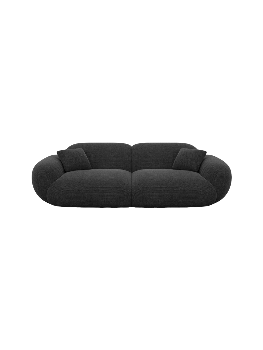 
2-Sitzer Design Sofa „Alma“ mit Strukturstoff-Bezug - Strukturstoff Anthrazit
