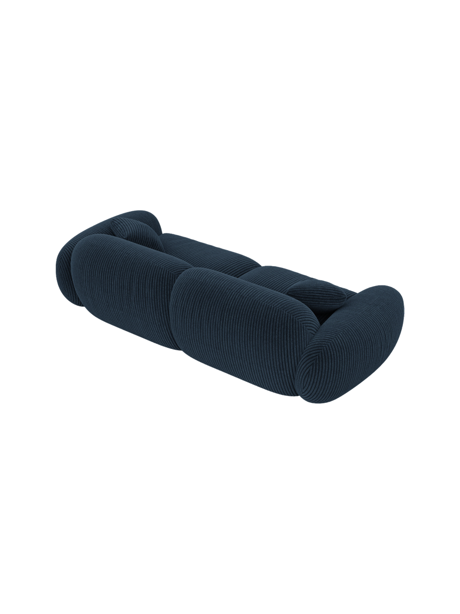
3-Sitzer Design Sofa „Levante“, Cordsamt - Cordsamt Dunkelblau
