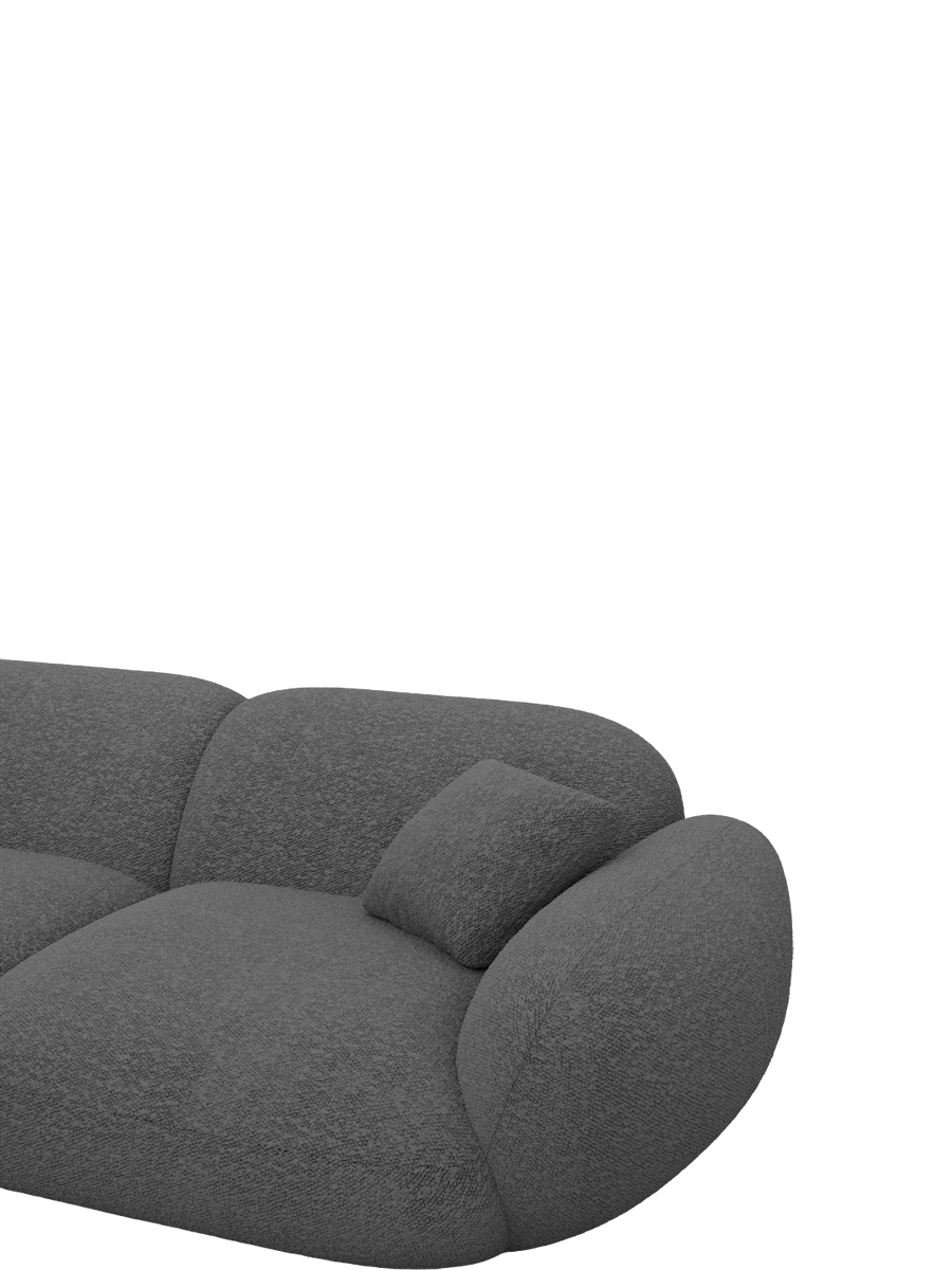 
Canapé design 4 places « Alma » avec revêtement bouclé - Bouclé Graphit
