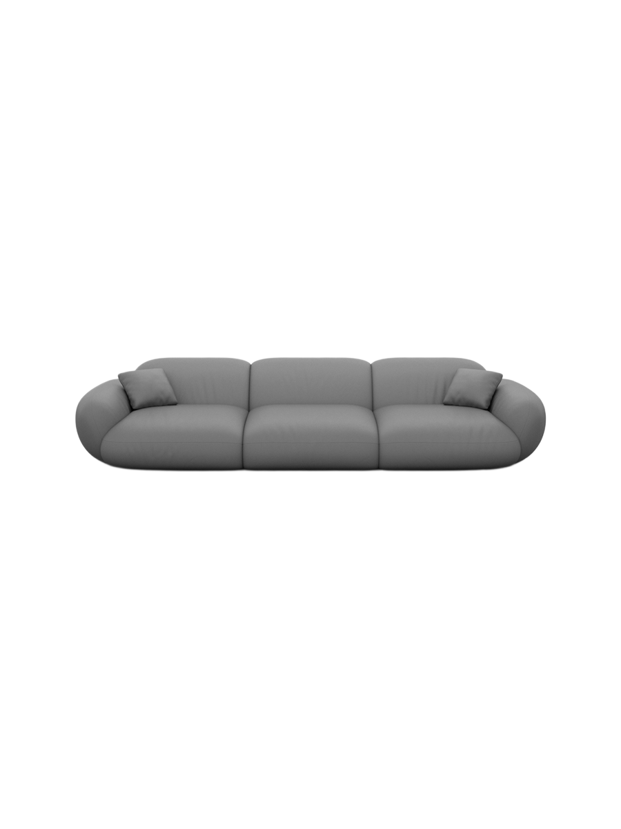 
4-seater designer genuine leather sofa “Alma” - Genuine leather Beige