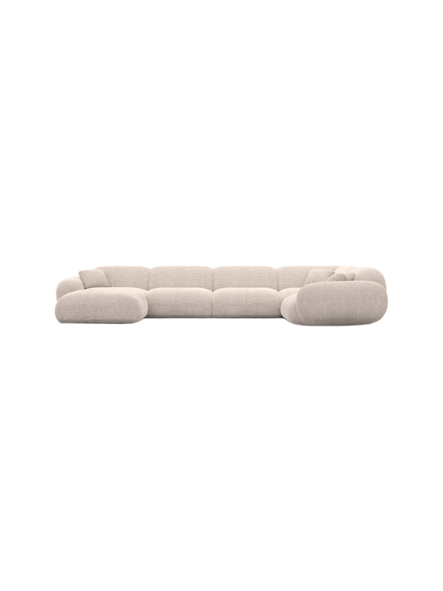 
6-Sitzer Design Panorama-Sofa „Alma XL“ mit Strukturstoff-Bezug - Strukturstoff Anthrazit / Lange Seite links