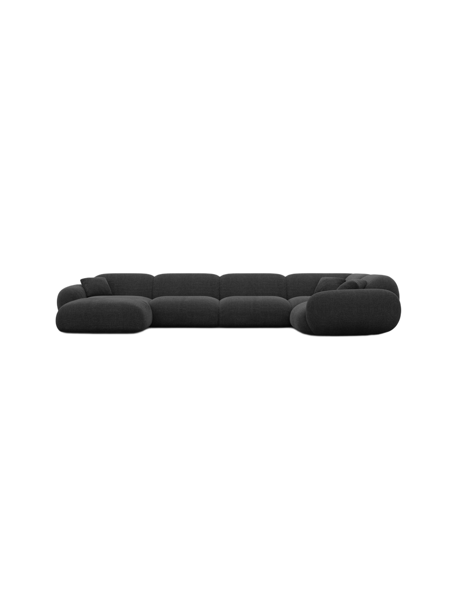 
6-Sitzer Design Panorama-Sofa „Alma XL“ mit Strukturstoff-Bezug - Strukturstoff Anthrazit / Lange Seite links