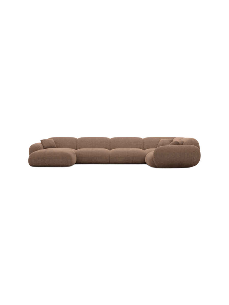 
6-Sitzer Design Panorama-Sofa „Alma XL“ mit Strukturstoff-Bezug - Strukturstoff Anthrazit / Lange Seite links