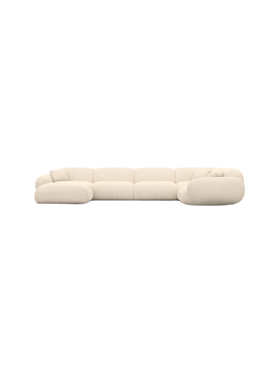 
6-Sitzer Design Panorama-Sofa „Alma XL“ mit Strukturstoff-Bezug - Strukturstoff Anthrazit / Lange Seite links