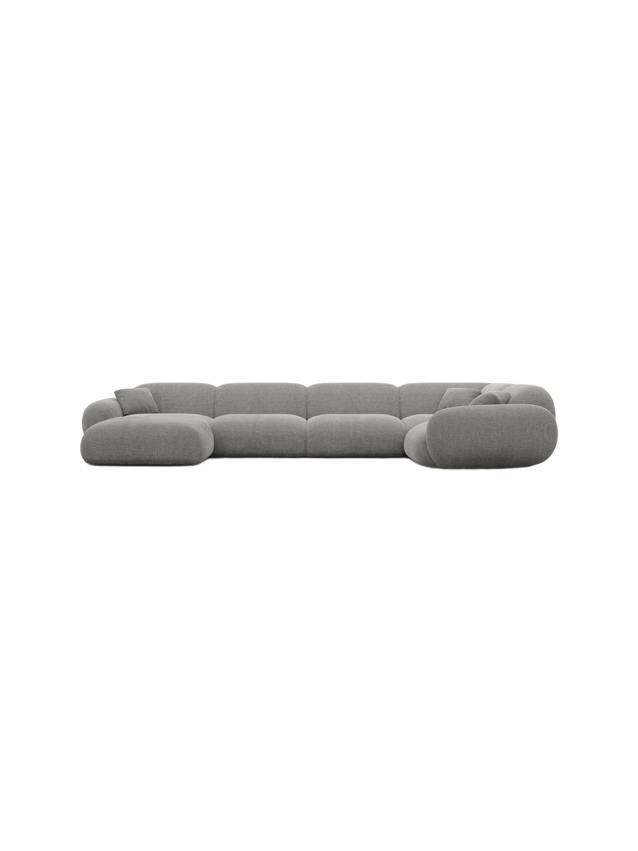 
6-Sitzer Design Panorama-Sofa „Alma XL“ mit Strukturstoff-Bezug - Strukturstoff Anthrazit / Lange Seite links