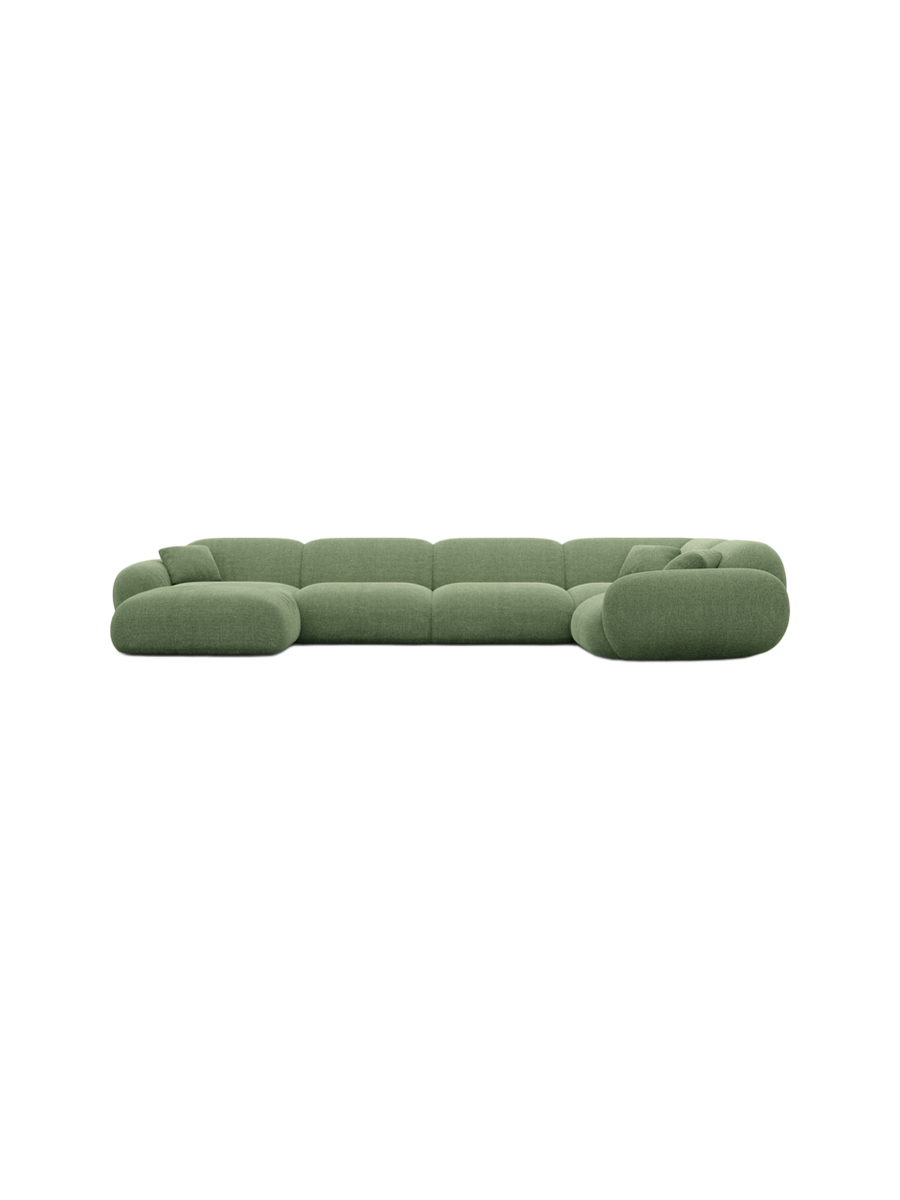 
6-Sitzer Design Panorama-Sofa „Alma XL“ mit Strukturstoff-Bezug - Strukturstoff Anthrazit / Lange Seite links