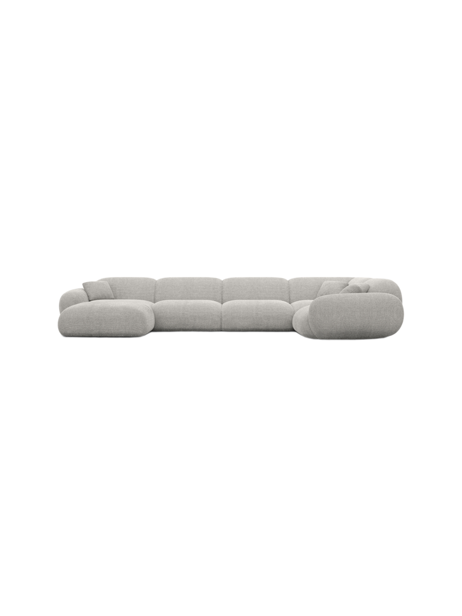 
6-Sitzer Design Panorama-Sofa „Alma XL“ mit Strukturstoff-Bezug - Strukturstoff Anthrazit / Lange Seite links