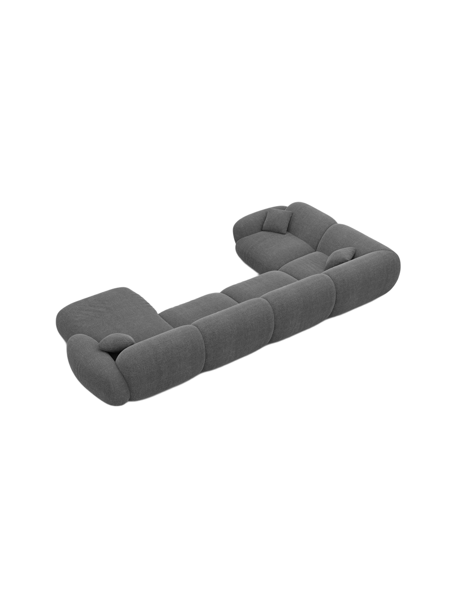 
6-Sitzer Design Panorama-Sofa „Alma XL“ mit Strukturstoff-Bezug - Strukturstoff Anthrazit / Lange Seite links