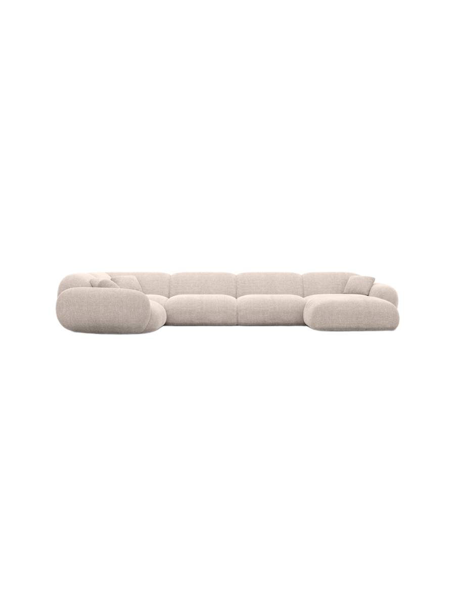 
6-Sitzer Design Panorama-Sofa „Alma XL“ mit Strukturstoff-Bezug - Strukturstoff Anthrazit / Lange Seite links