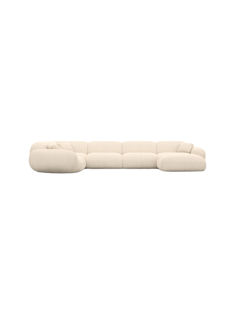 
6-Sitzer Design Panorama-Sofa „Alma XL“ mit Strukturstoff-Bezug - Strukturstoff Anthrazit / Lange Seite links
