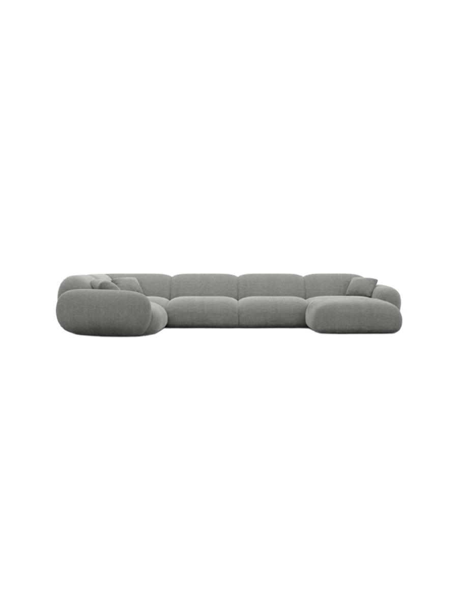 
6-Sitzer Design Panorama-Sofa „Alma XL“ mit Strukturstoff-Bezug - Strukturstoff Anthrazit / Lange Seite links