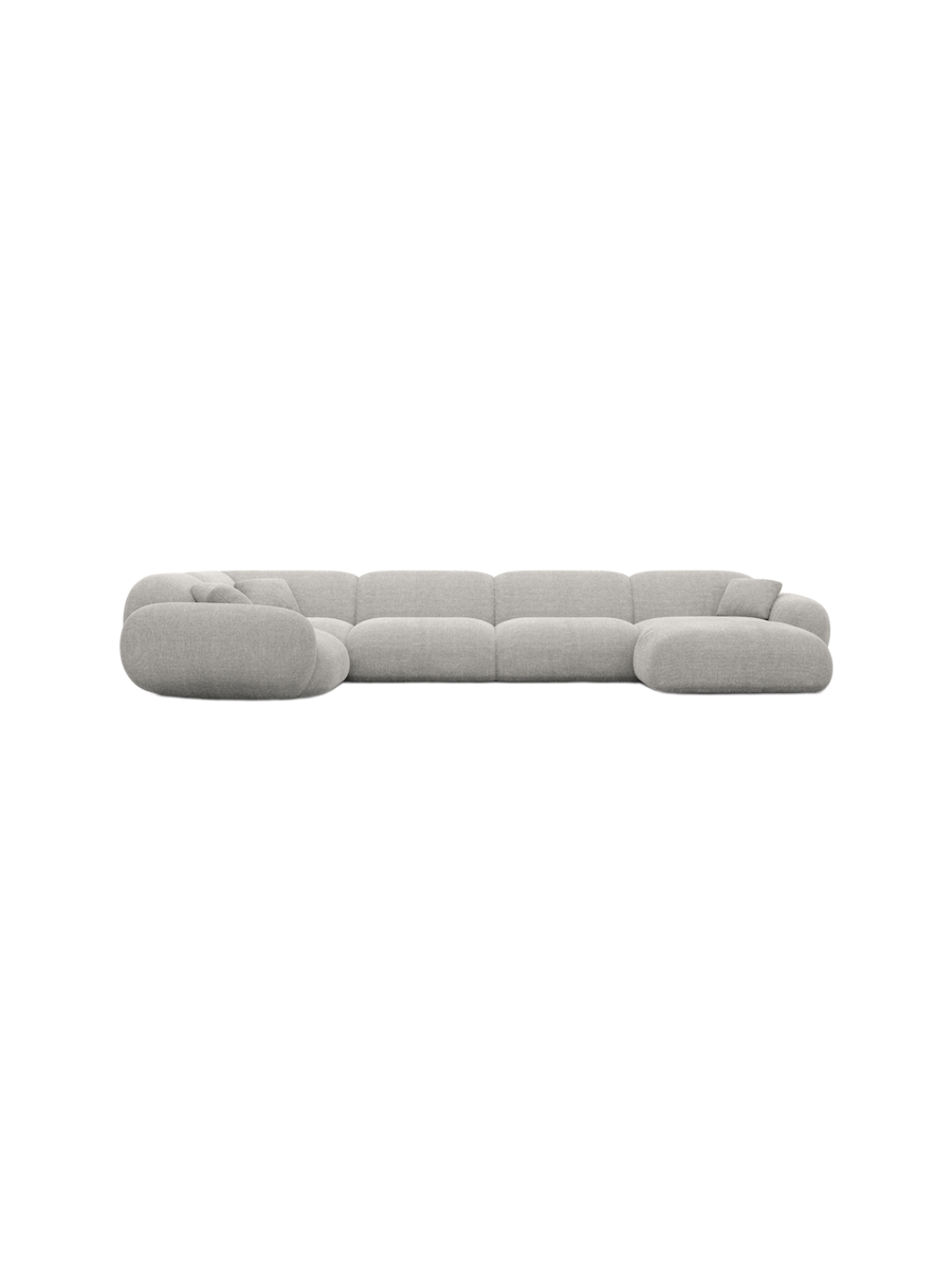 
6-Sitzer Design Panorama-Sofa „Alma XL“ mit Strukturstoff-Bezug - Strukturstoff Anthrazit / Lange Seite links