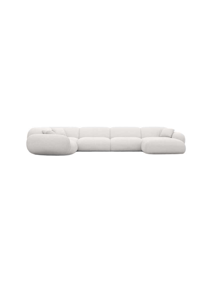 
6-Sitzer Design Panorama-Sofa „Alma XL“ mit Strukturstoff-Bezug - Strukturstoff Anthrazit / Lange Seite links