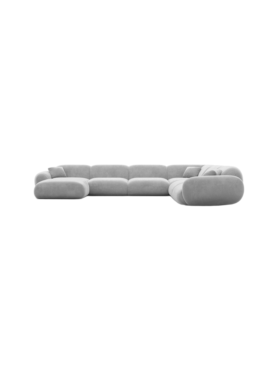 
7-Sitzer Design Panorama-Sofa „Alma XXL“ mit Samtbezug - Samtbezug Königsblau / Lange Seite links