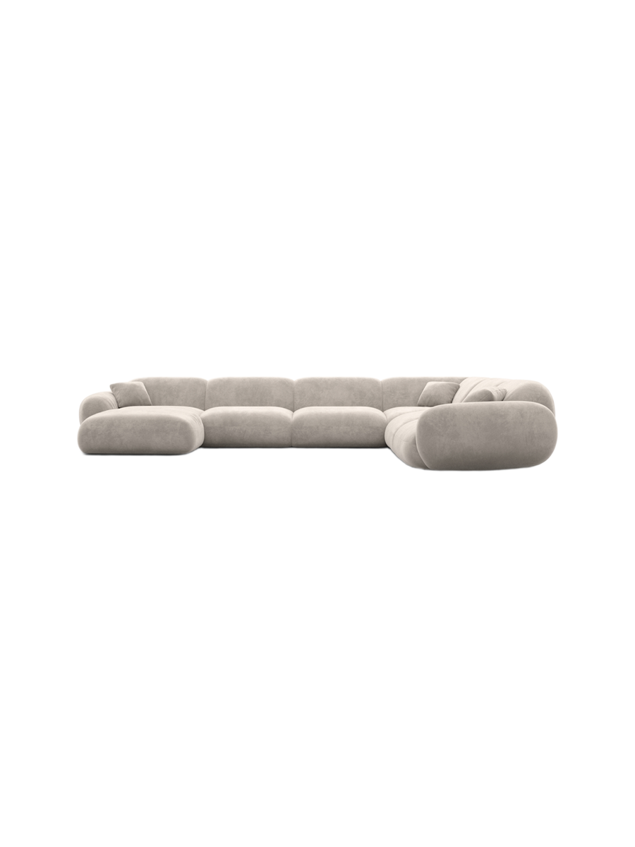 
7-Sitzer Design Panorama-Sofa „Alma XXL“ mit Samtbezug - Samtbezug Königsblau / Lange Seite links