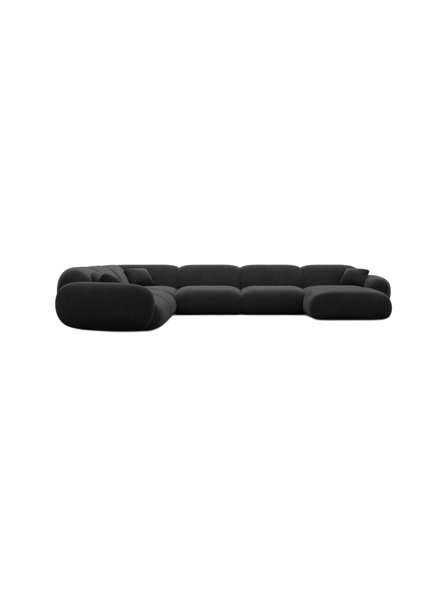 
7-Sitzer Design Panorama-Sofa „Alma XXL“ mit Samtbezug - Samtbezug Königsblau / Lange Seite links