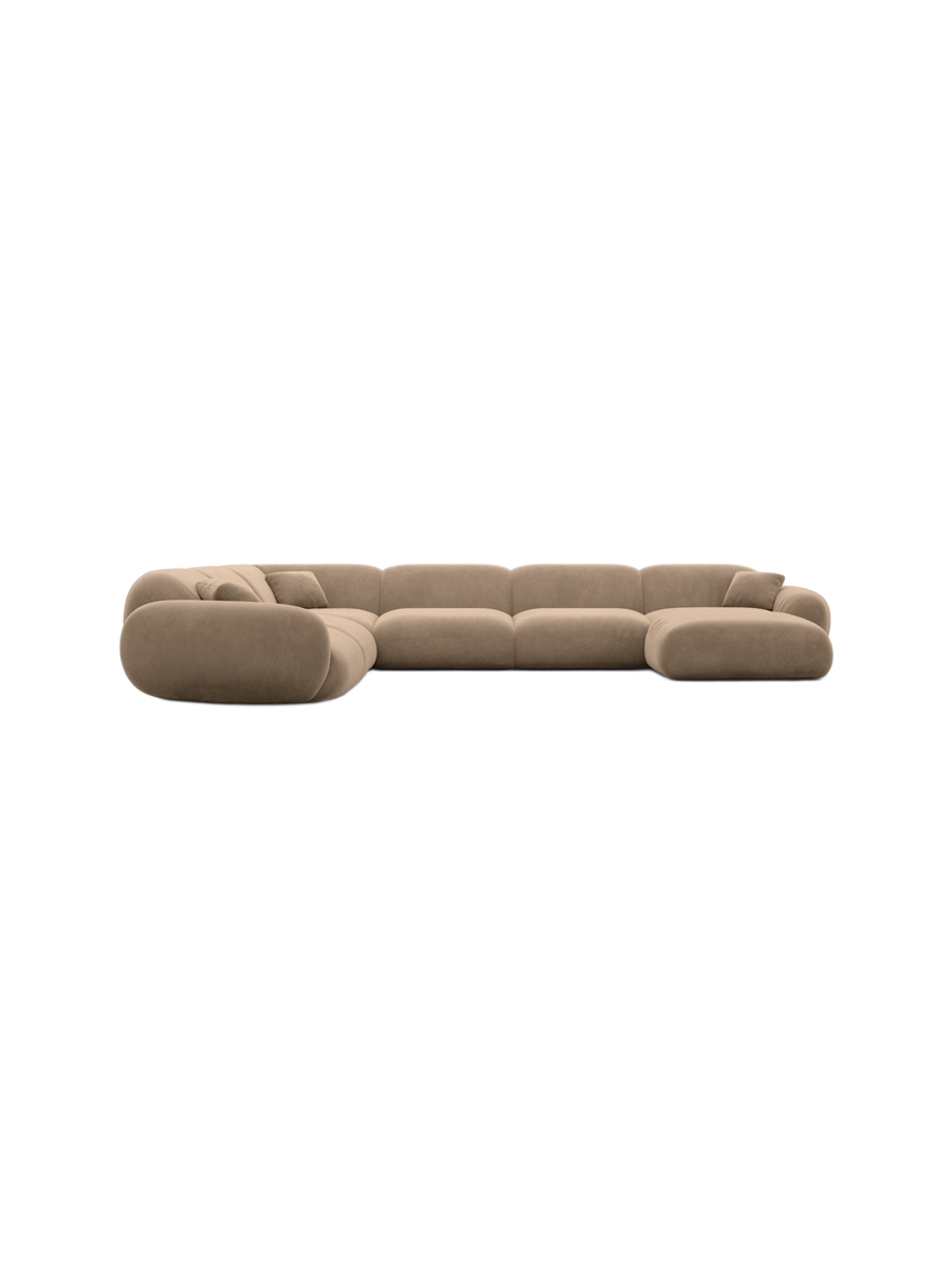 
7-Sitzer Design Panorama-Sofa „Alma XXL“ mit Samtbezug - Samtbezug Königsblau / Lange Seite links