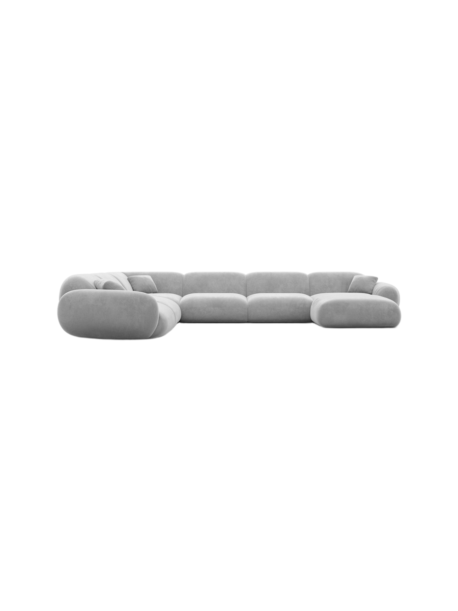 
7-Sitzer Design Panorama-Sofa „Alma XXL“ mit Samtbezug - Samtbezug Königsblau / Lange Seite links