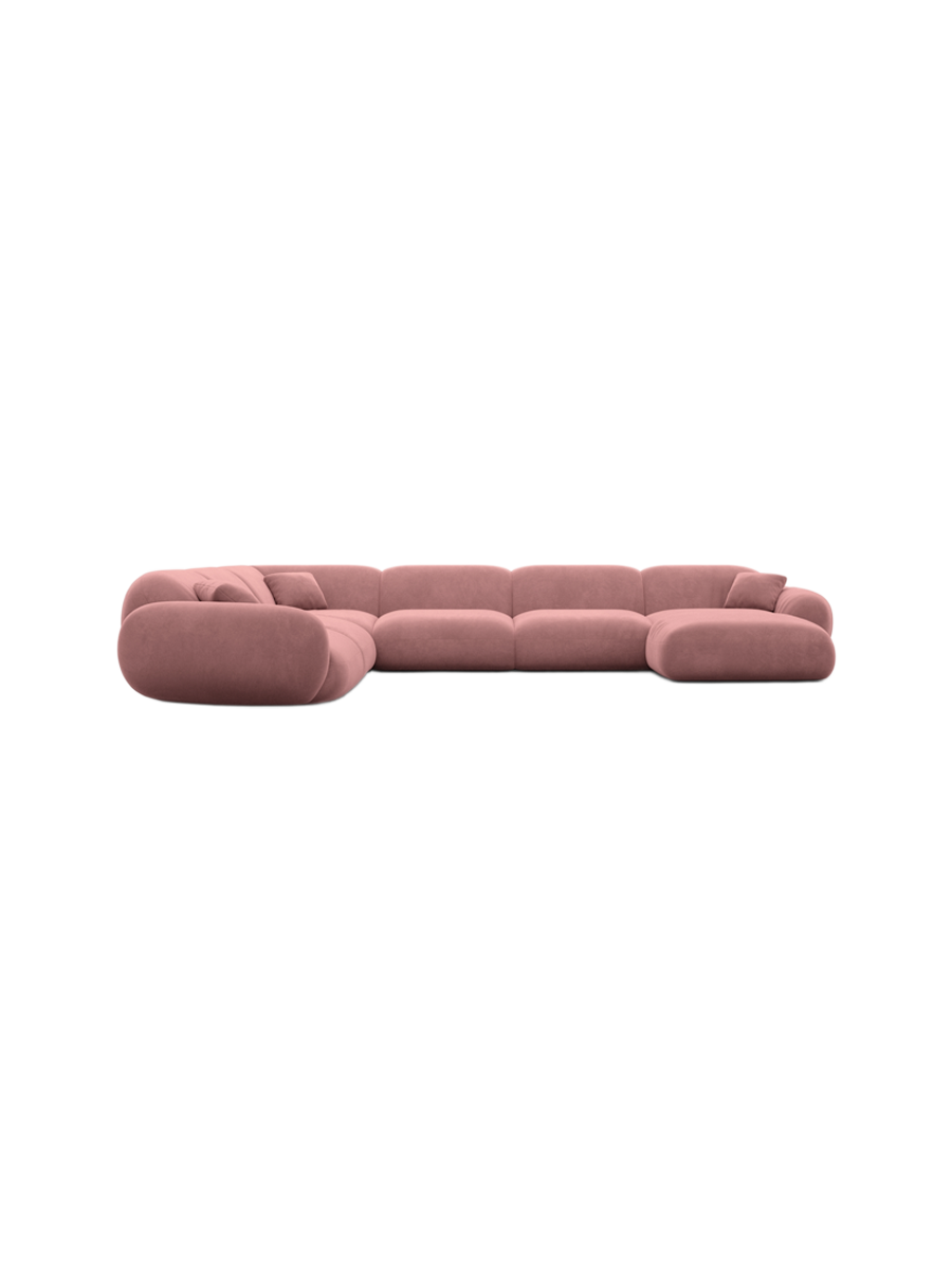 
7-Sitzer Design Panorama-Sofa „Alma XXL“ mit Samtbezug - Samtbezug Königsblau / Lange Seite links