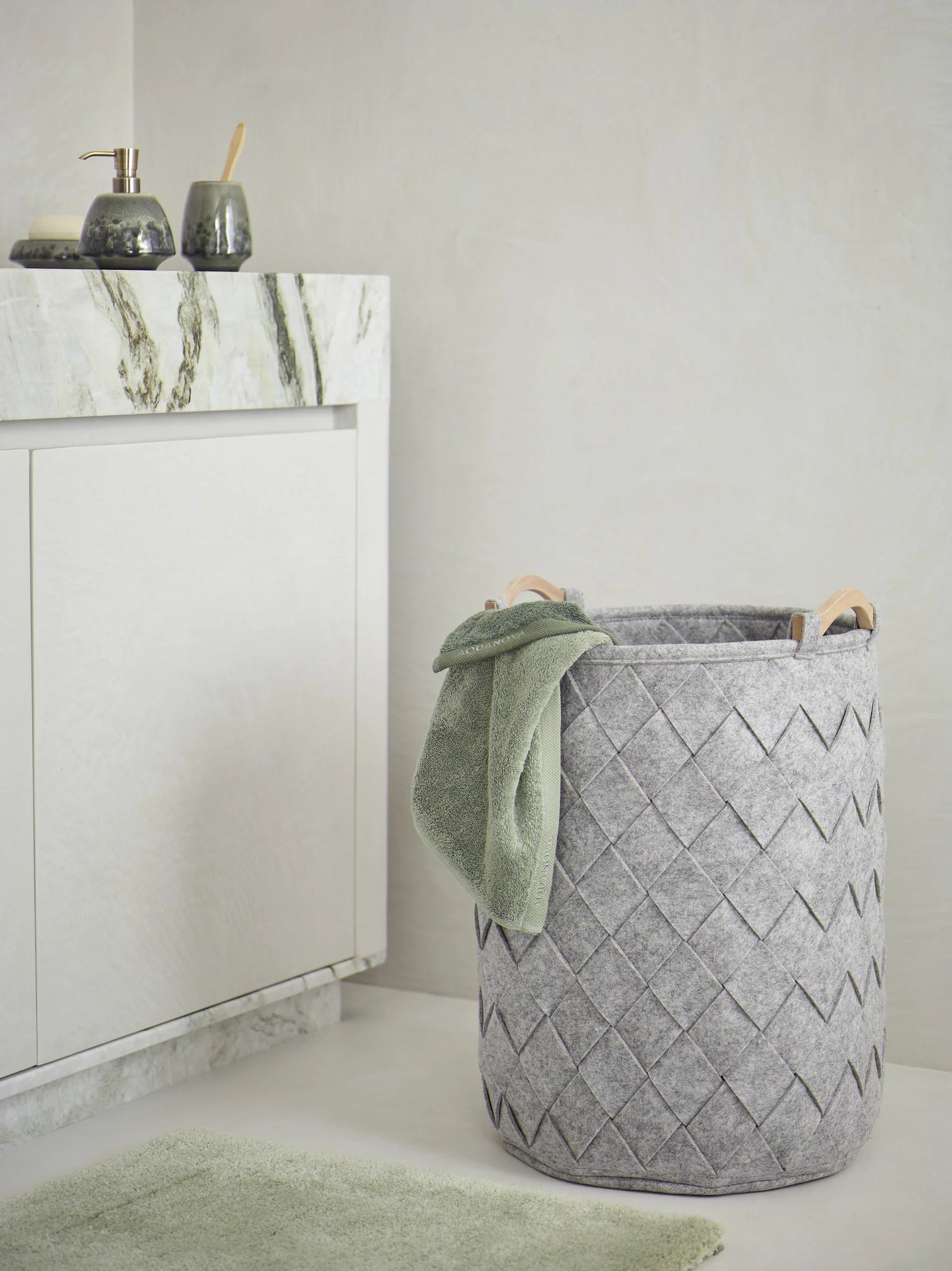 
Panier à linge design « Amy » Ø 40 x 60 cm - Gris clair
