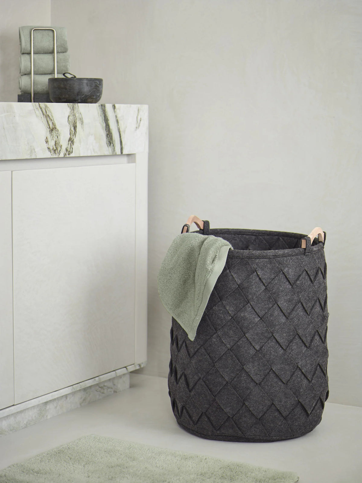 
Panier à linge design « Amy » Ø 40 x 60 cm - Gris foncé