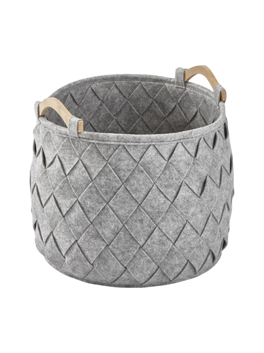 
Large Design Storage Basket "Amy" Ø 35 x 30 cm - Light Grey