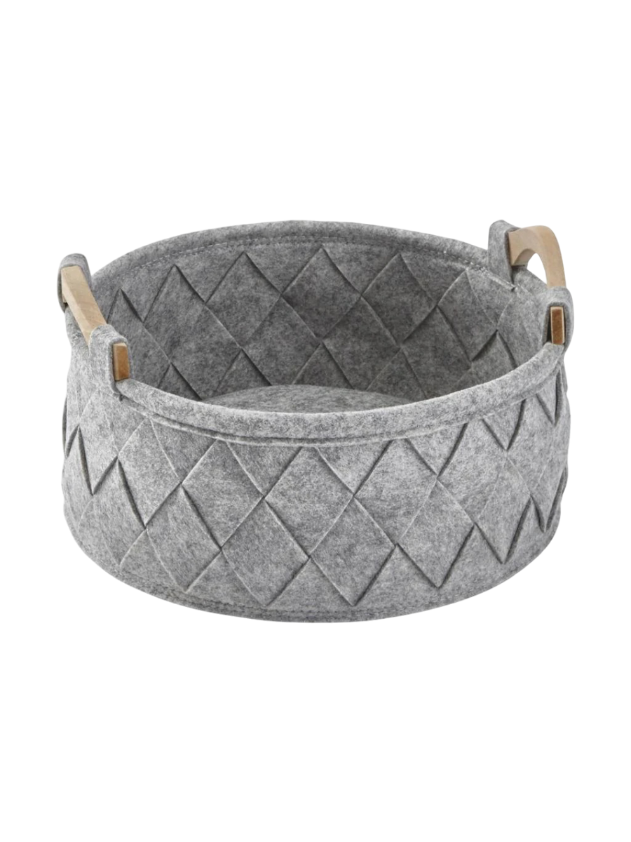 
Design Aufbewahrungskorb „Amy“ Ø 33 x 12 cm - Hellgrau