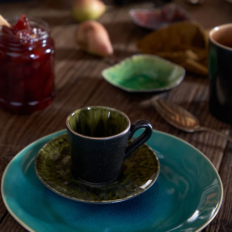 
Tasse à expresso artisanale « Riviera » avec soucoupe - Perceuses