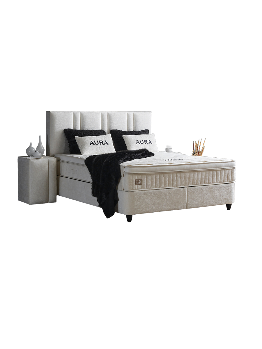 
Premium Boxspring Bed "Aura" including Mattress & Topper - Without accessories / Mattress size: 140 x 200 cm