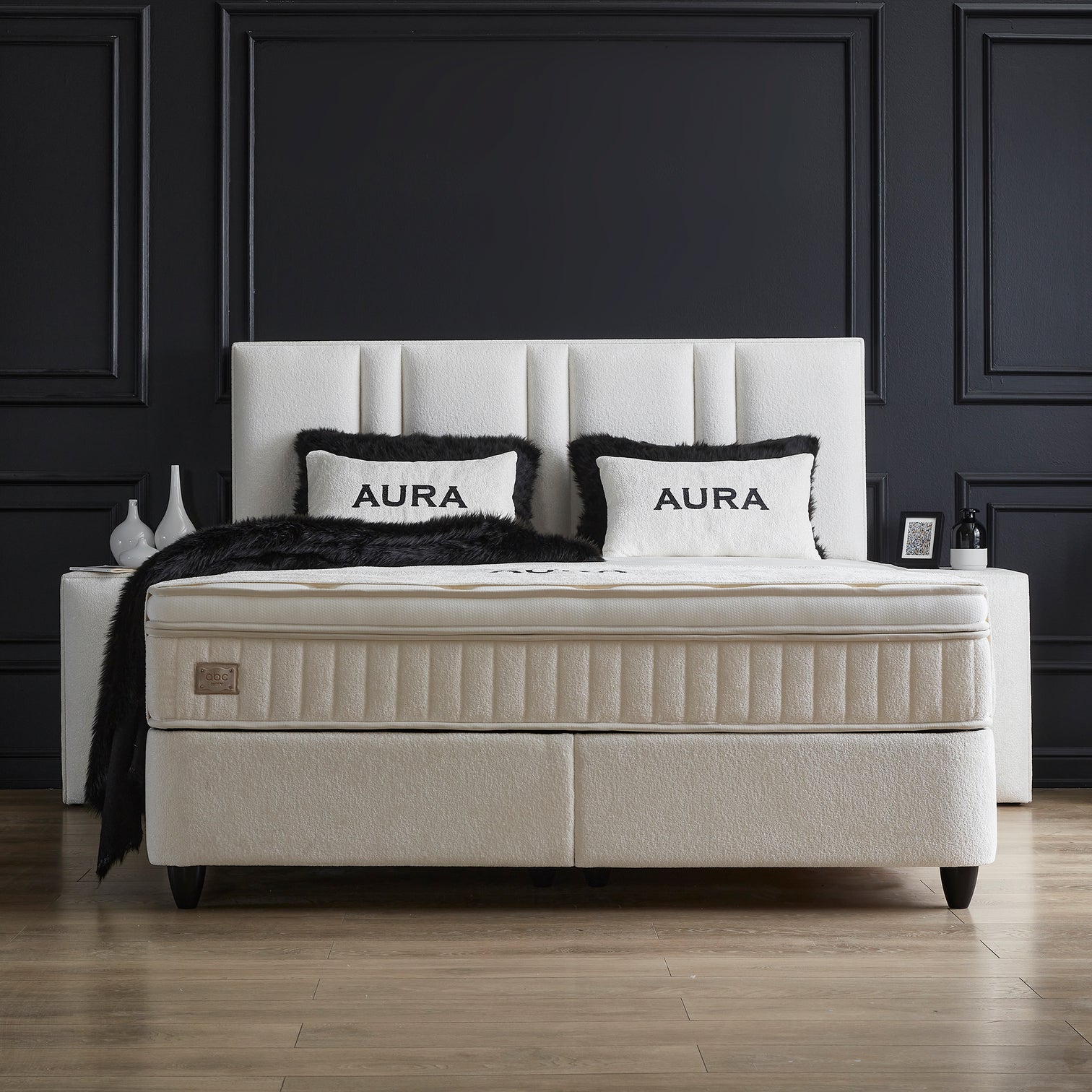 
Premium Boxspring Bed "Aura" including Mattress & Topper - Without accessories / Mattress size: 140 x 200 cm