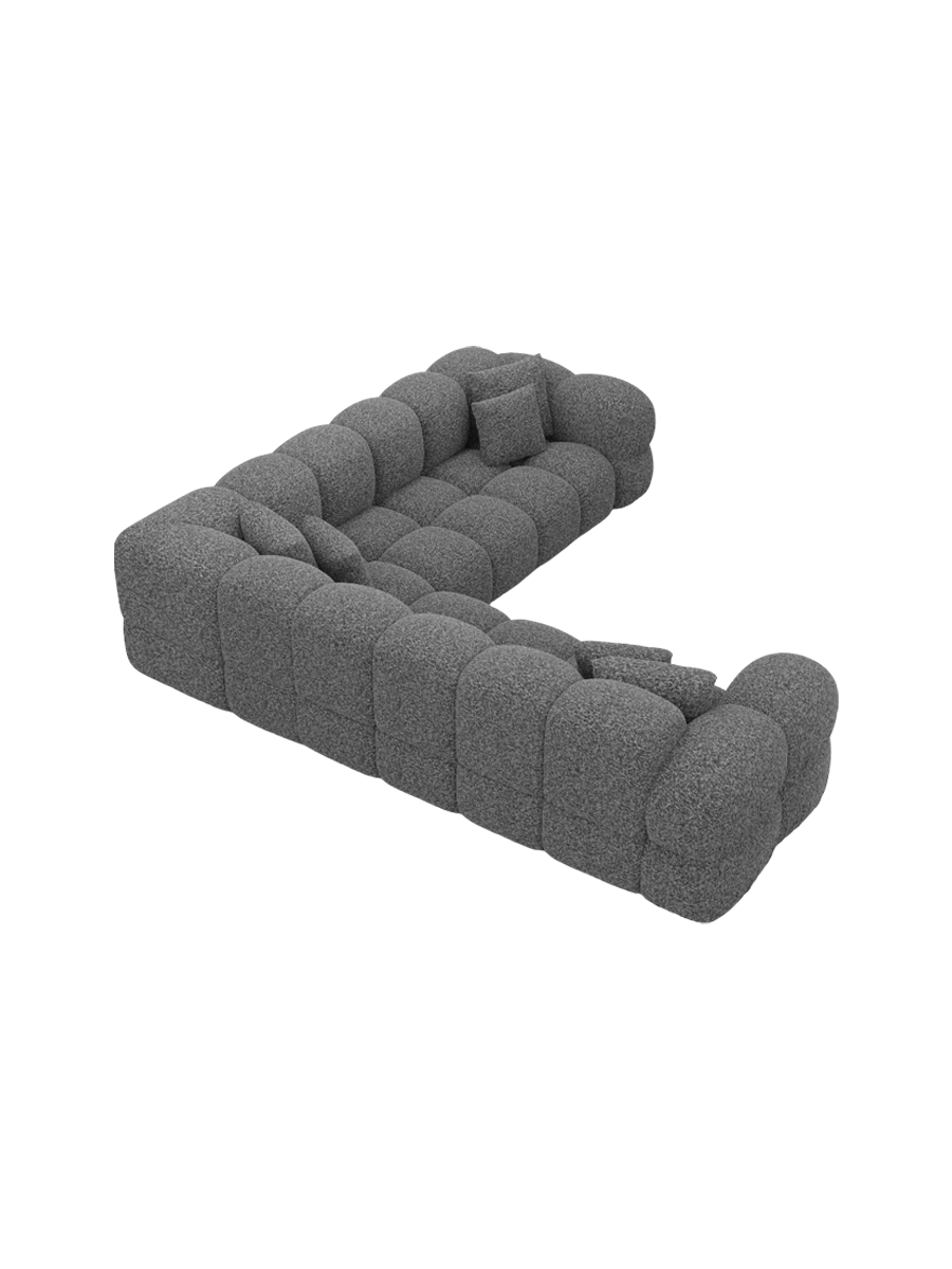 
5-Sitzer Design Ecksofa „Avala“ mit Bouclé-Bezug - Bouclé Graphit