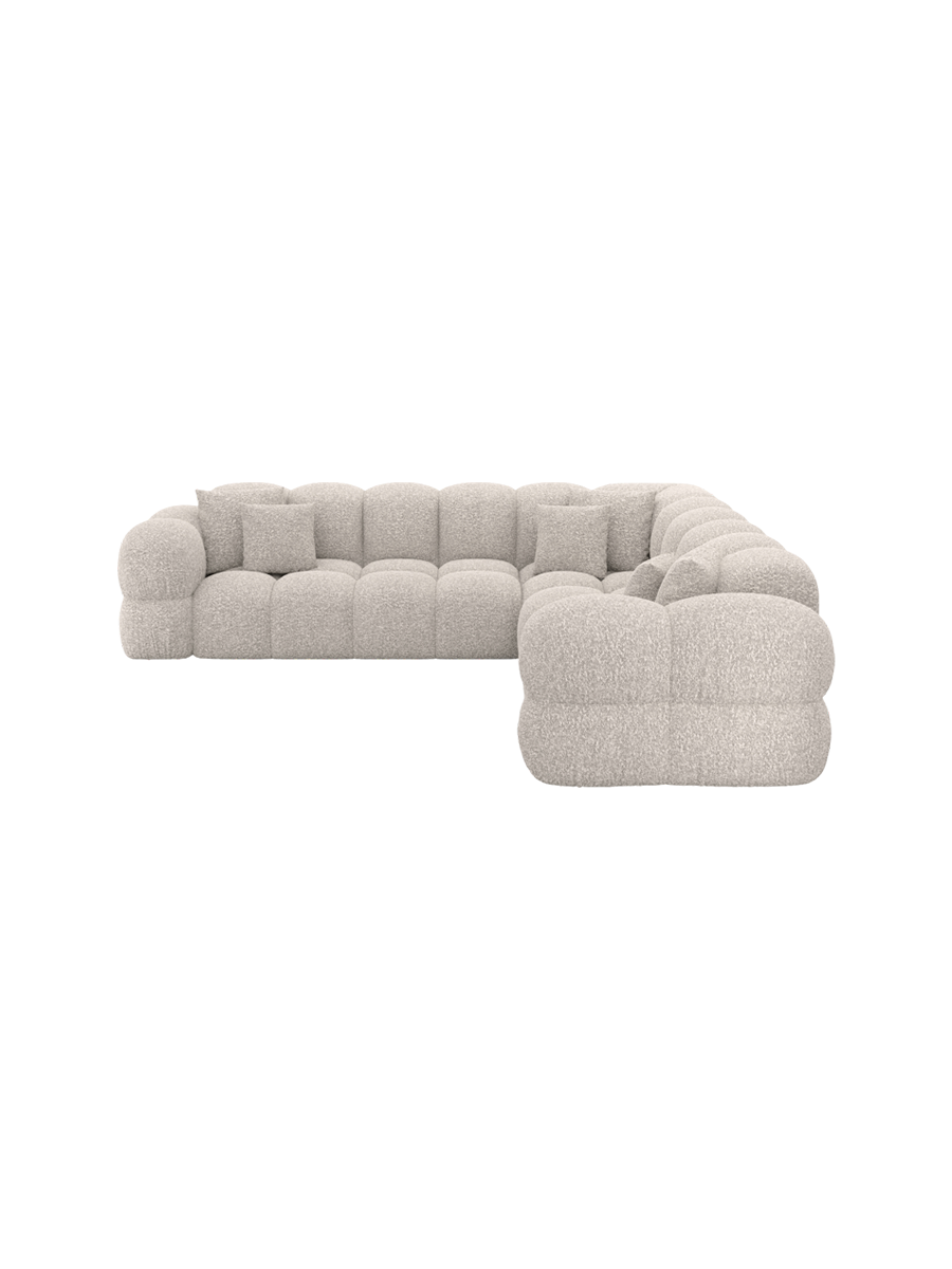 
5-Sitzer Design Ecksofa „Avala“ mit Bouclé-Bezug - Bouclé Graphit
