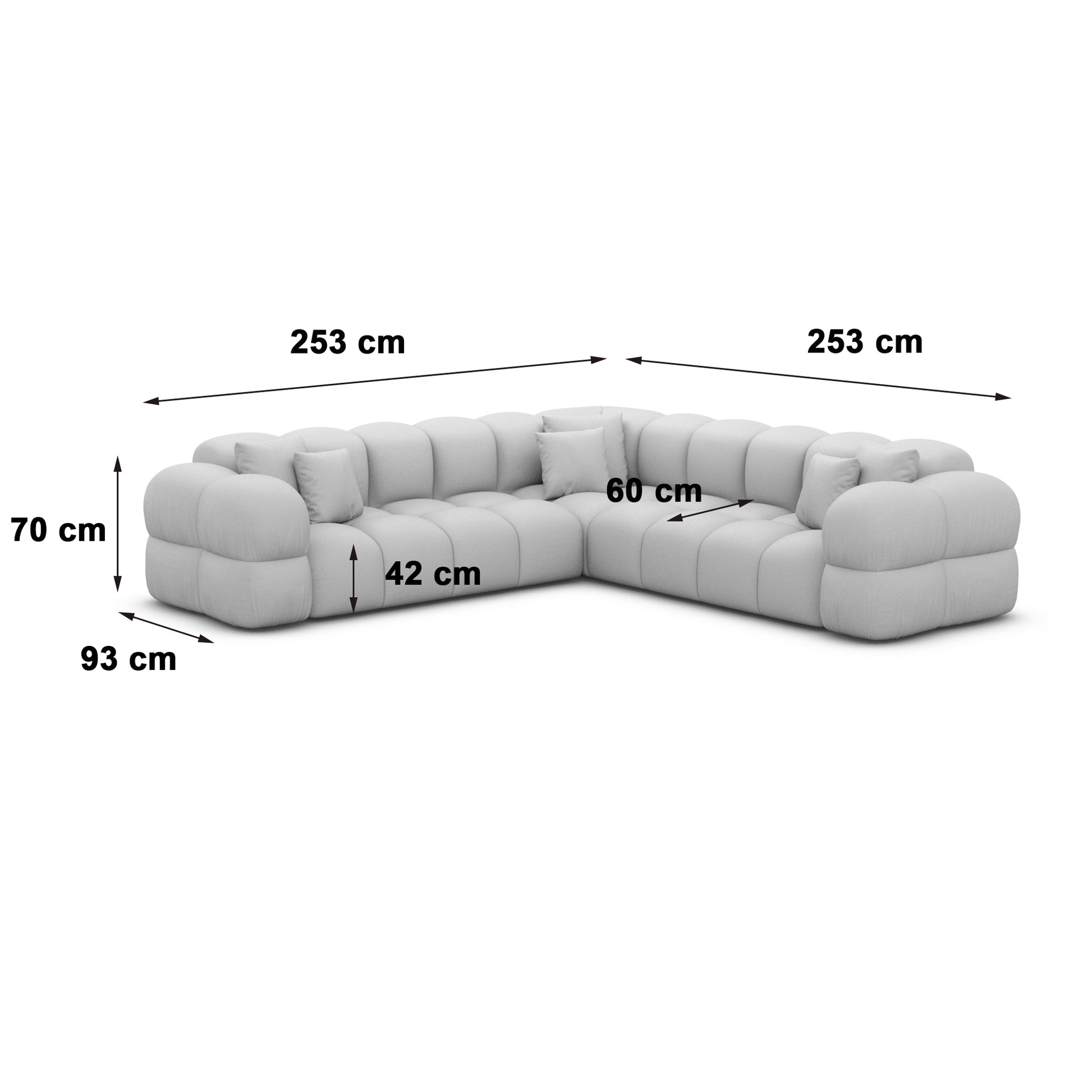
5-Sitzer Design Ecksofa „Varello“, Cordsamt - Cordsamt Dunkelblau