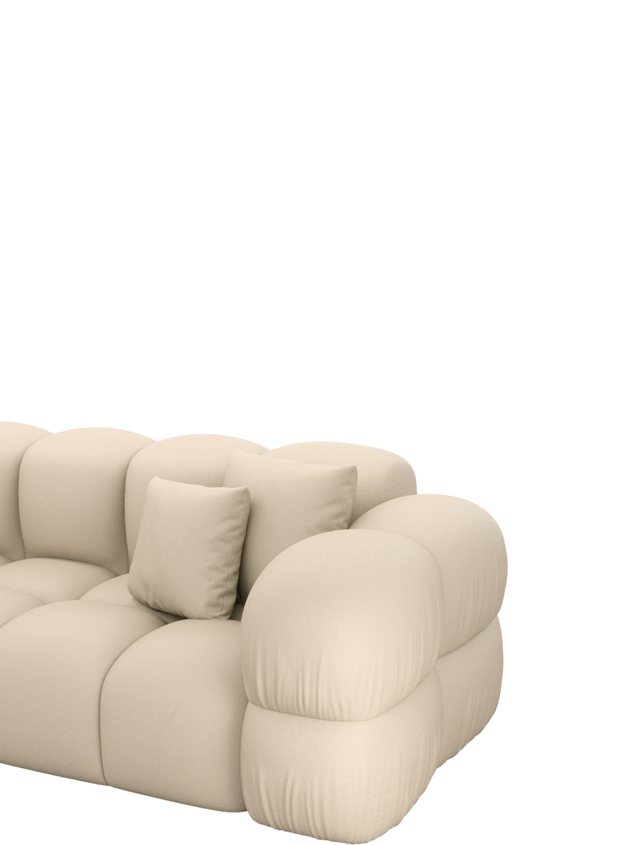 
6-Sitzer Design Echtleder Panorama-Sofa „Avala XL“ - Echtleder Beige / Lange Seite links