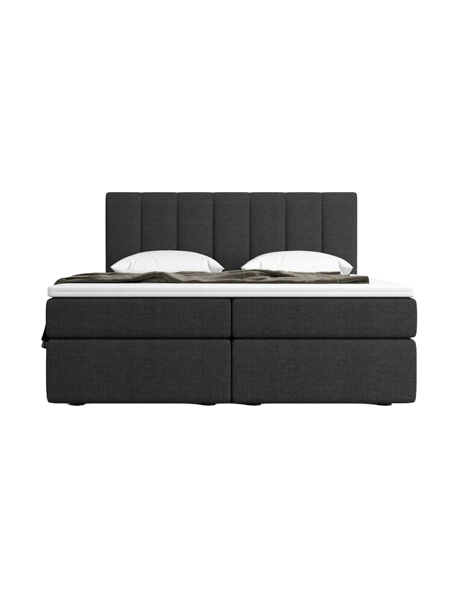 
Designer box spring bed “Saudade” with storage compartment, black upholstery fabric - 140 x 200 cm
