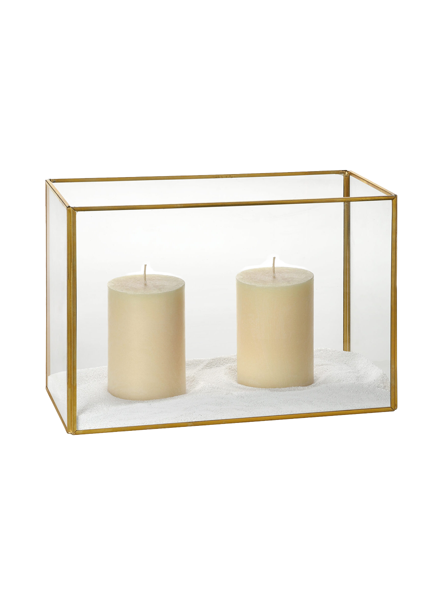 
Grande terrario in vetro e ottone dorato