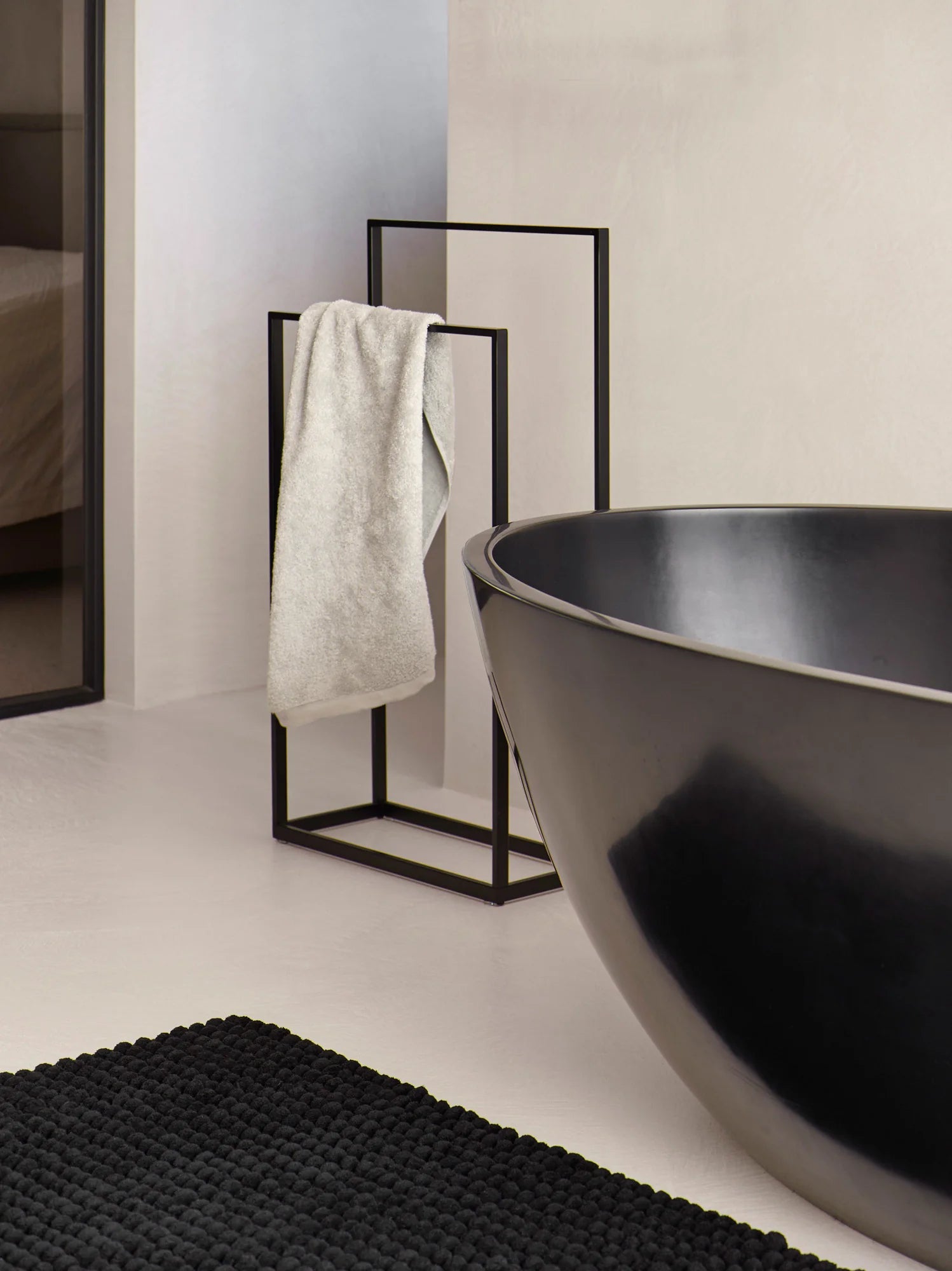 
Handmade, Soft Bath Mat "Axel" - Black - 60 x 100 cm