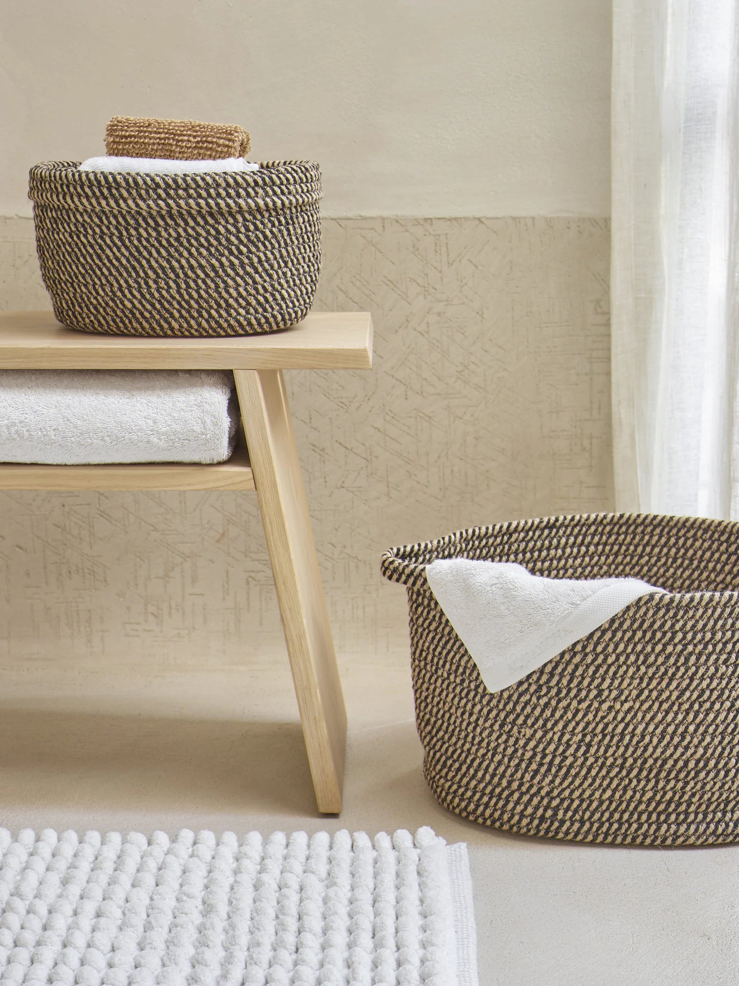 
Handmade, soft bath mat "Axel" - Salt - 60 x 100 cm