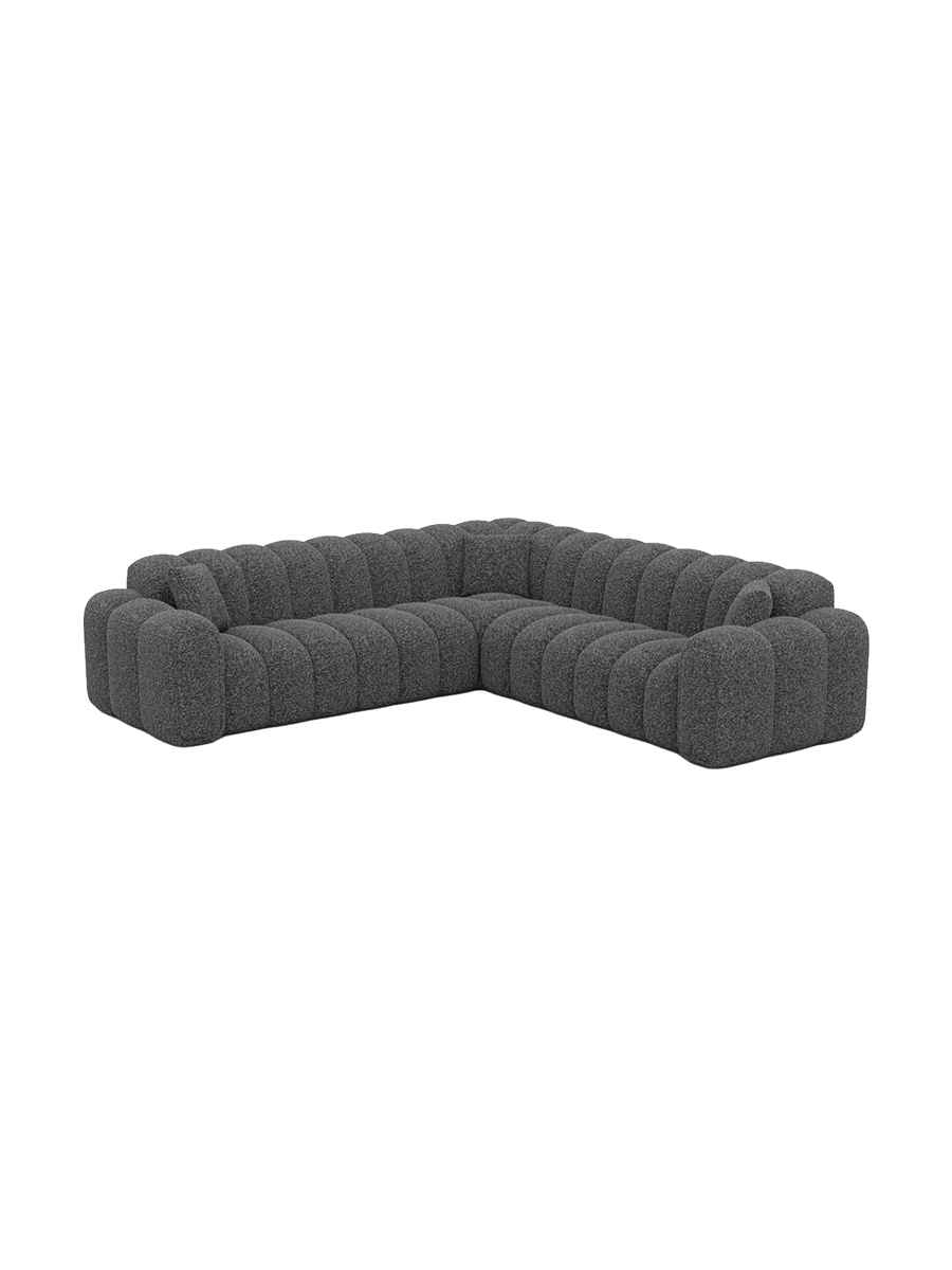 
5-Sitzer Design Ecksofa „Casamira“ mit Bouclé-Bezug - Bouclé Graphit