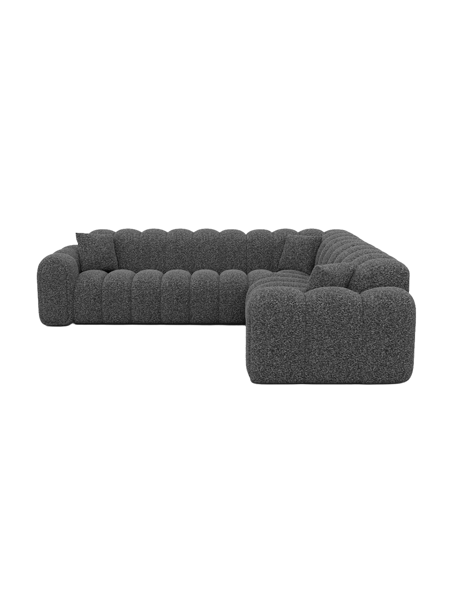 
5-Sitzer Design Ecksofa „Casamira“ mit Bouclé-Bezug - Bouclé Graphit