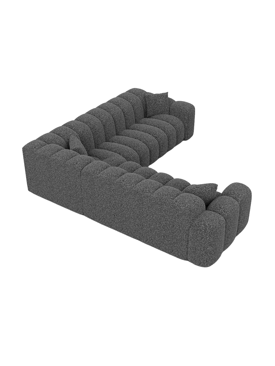 
5-Sitzer Design Ecksofa „Casamira“ mit Bouclé-Bezug - Bouclé Graphit
