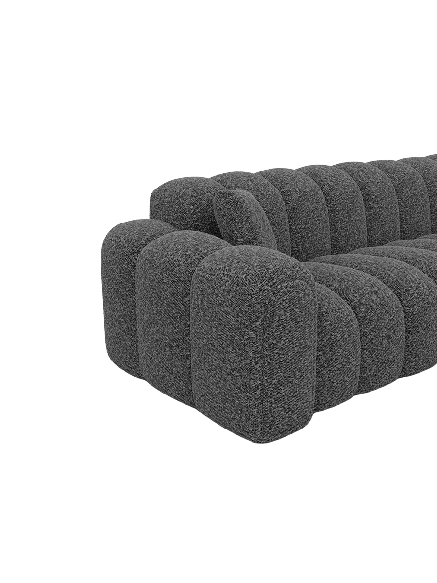 
5-Sitzer Design Ecksofa „Casamira“ mit Bouclé-Bezug - Bouclé Graphit