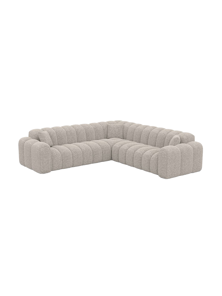 
5-Sitzer Design Ecksofa „Casamira“ mit Bouclé-Bezug - Bouclé Graphit