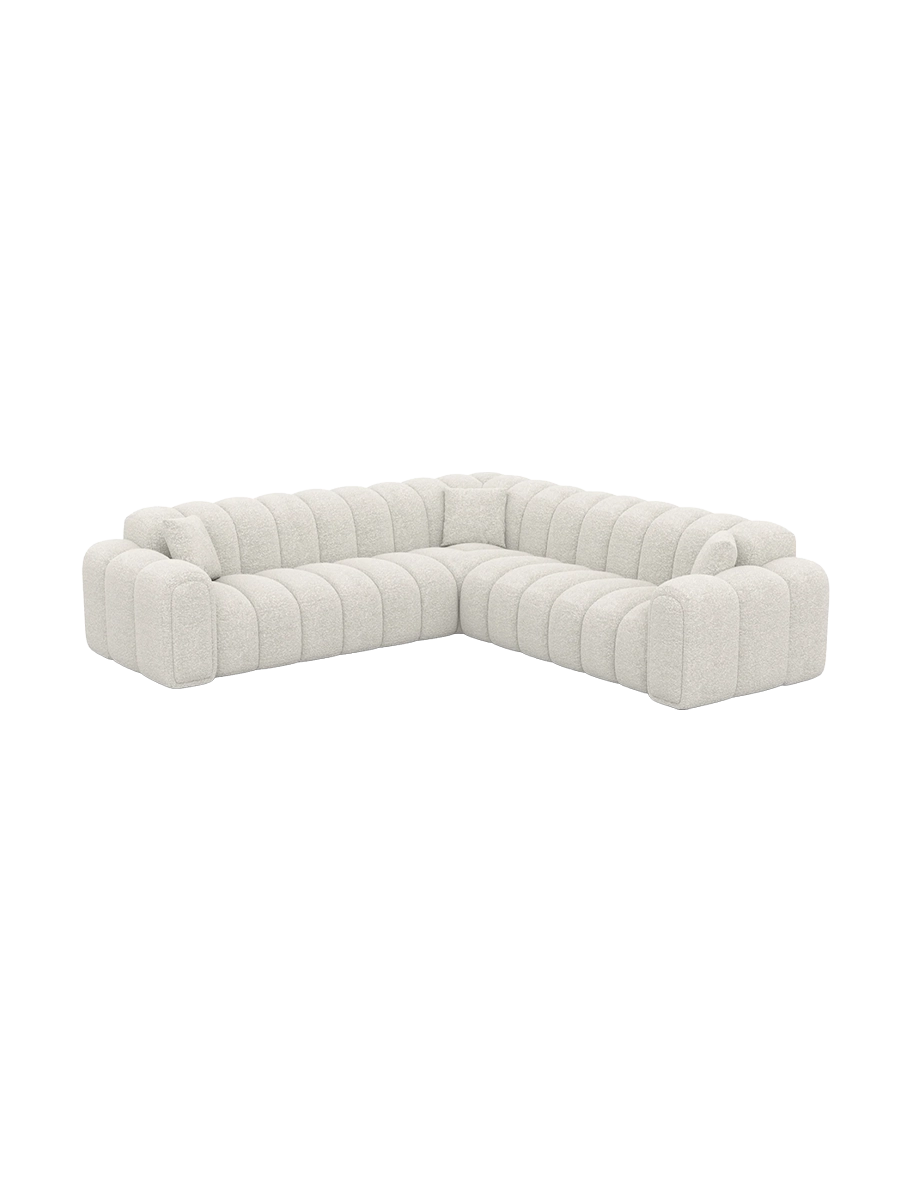 
5-Sitzer Design Ecksofa „Casamira“ mit Bouclé-Bezug - Bouclé Graphit