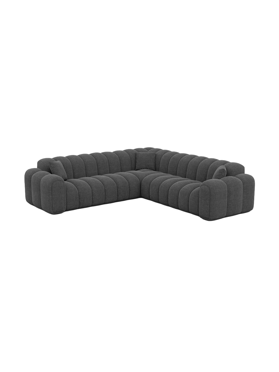 
5-Sitzer Design Ecksofa „Casamira“ mit Strukturstoff-Bezug - Strukturstoff Anthrazit